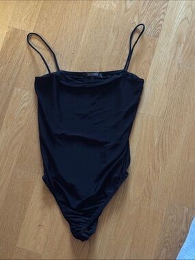 Missguided Black Spaghetti Strap Bodysuit